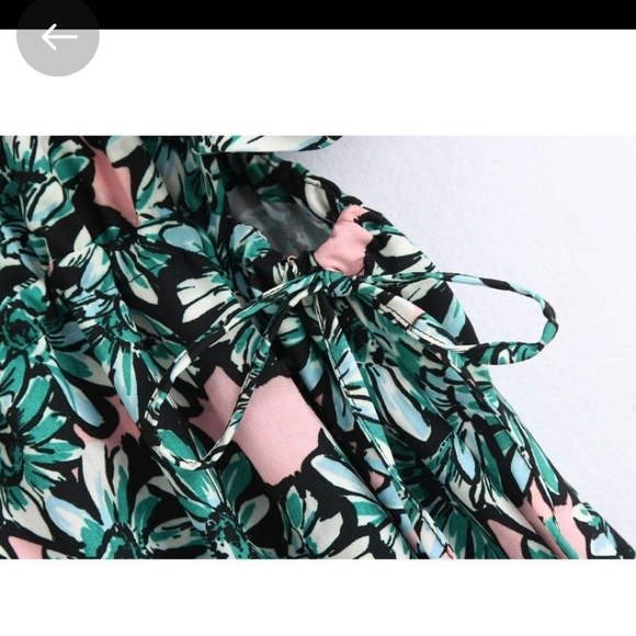 Zara floral print poplin puff sleeve dress size small - Picture 5 of 12